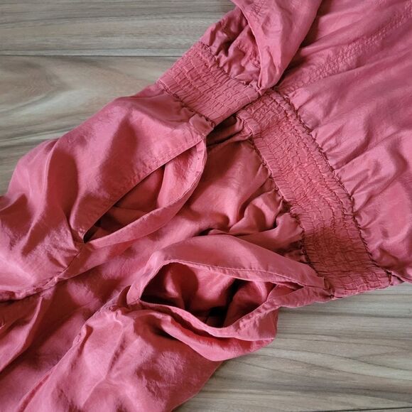 St. Tropez Vintage 80s Silk Full Lenth Sporty Collared Jumpsuit in Marsala Coral - Picture 12 of 15